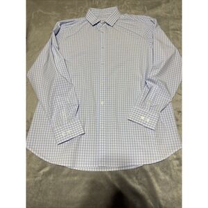 Mizzen+Main Men Size XXL Standard Fit Leeward Blue Button Performance Shirt